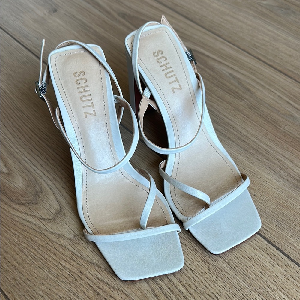 SCHUTZ White WeddingStrappy Sandals